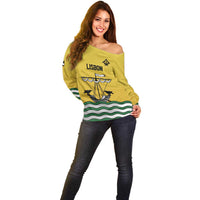 Personalized Lisbon Portugal Off Shoulder Sweater Flag Style - Wonder Print Shop