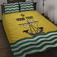 Personalized Lisbon Portugal Quilt Bed Set Flag Style - Wonder Print Shop