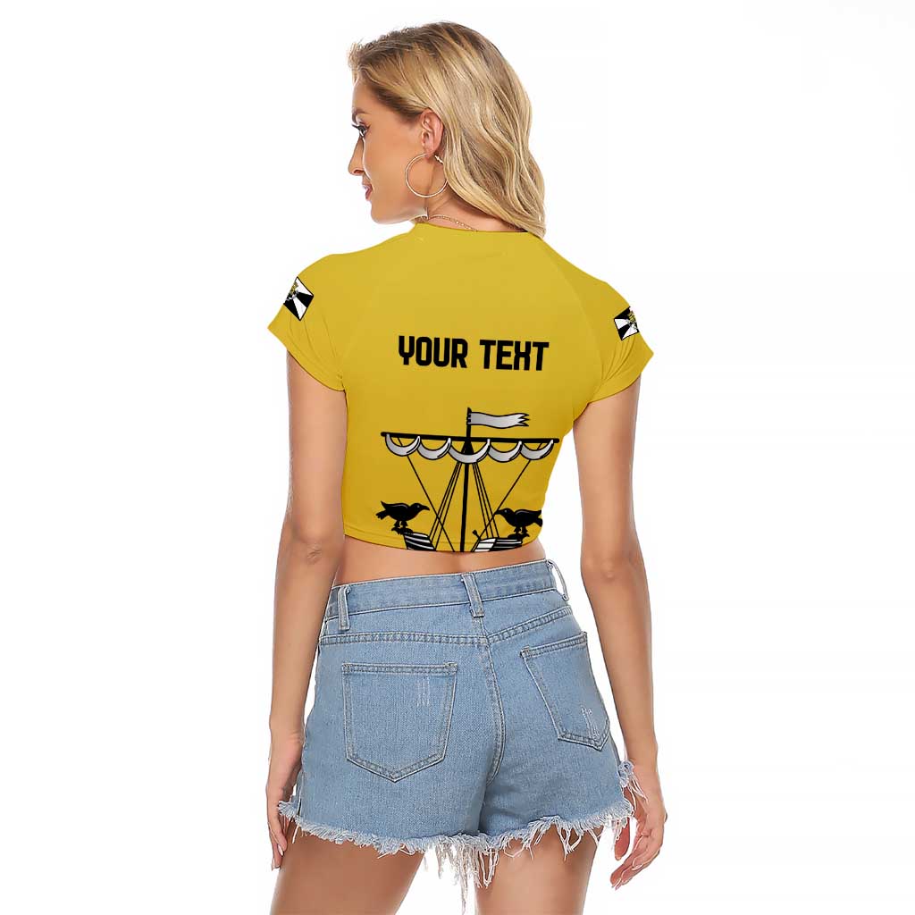 Personalized Lisbon Portugal Raglan Cropped T Shirt Flag Style - Wonder Print Shop