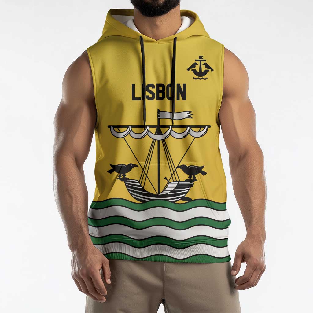 Personalized Lisbon Portugal Sleeveless Hoodie Flag Style - Wonder Print Shop