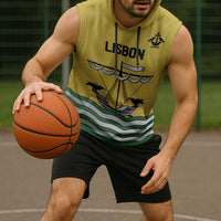 Personalized Lisbon Portugal Sleeveless Hoodie Flag Style - Wonder Print Shop