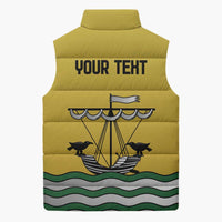 Personalized Lisbon Portugal Sleeveless Puffer Jacket Flag Style - Wonder Print Shop