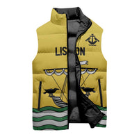 Personalized Lisbon Portugal Sleeveless Puffer Jacket Flag Style - Wonder Print Shop