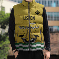 Personalized Lisbon Portugal Sleeveless Puffer Jacket Flag Style - Wonder Print Shop