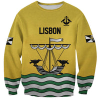 Personalized Lisbon Portugal Sweatshirt Flag Style - Wonder Print Shop