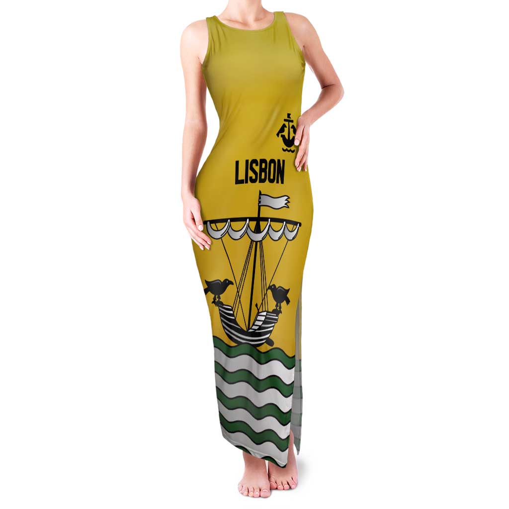 Personalized Lisbon Portugal Tank Maxi Dress Flag Style - Wonder Print Shop