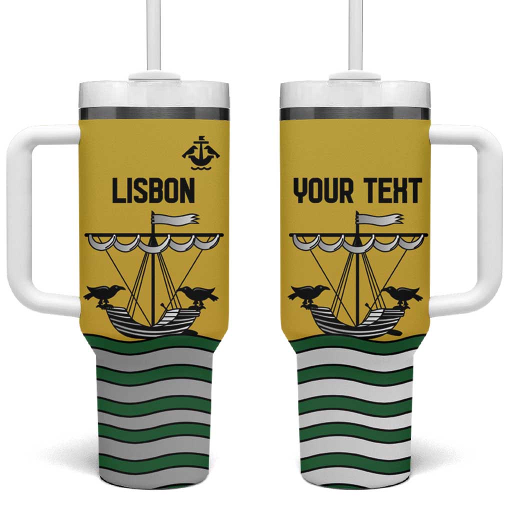 Personalized Lisbon Portugal Tumbler With Handle Flag Style - Wonder Print Shop