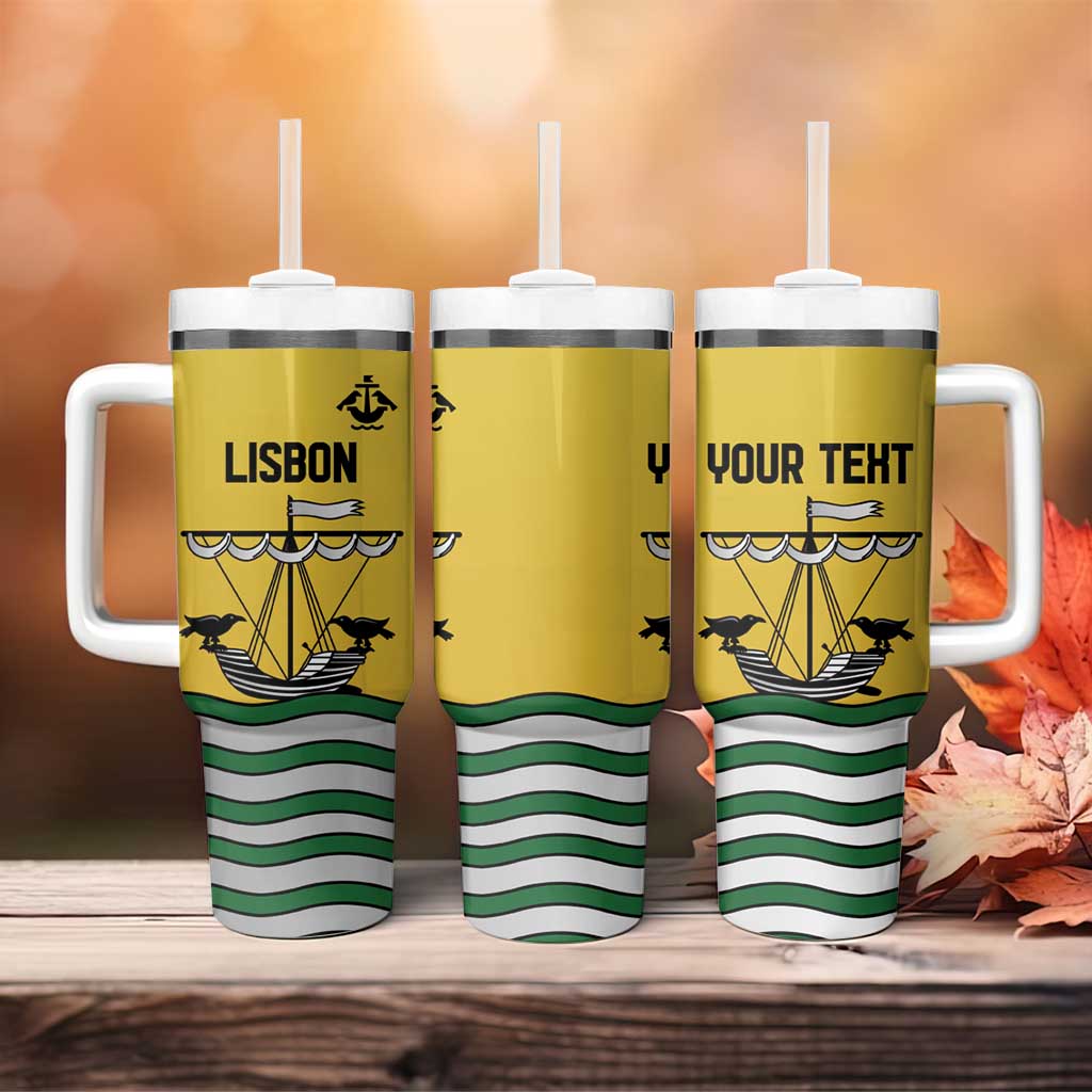 Personalized Lisbon Portugal Tumbler With Handle Flag Style - Wonder Print Shop