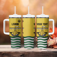 Personalized Lisbon Portugal Tumbler With Handle Flag Style - Wonder Print Shop