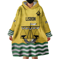 Personalized Lisbon Portugal Wearable Blanket Hoodie Flag Style - Wonder Print Shop