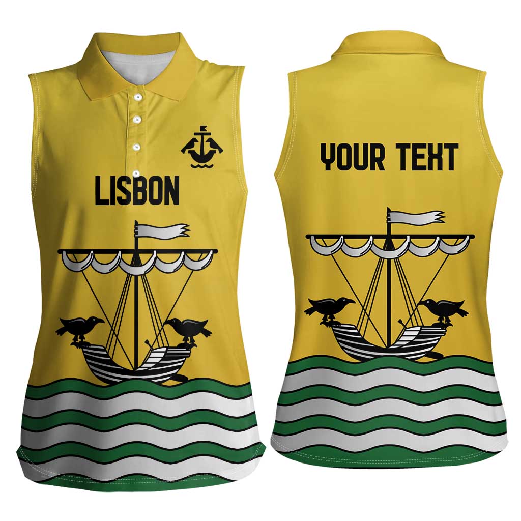 Personalized Lisbon Portugal Women Sleeveless Polo Shirt Flag Style - Wonder Print Shop