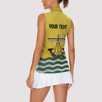 Personalized Lisbon Portugal Women Sleeveless Polo Shirt Flag Style - Wonder Print Shop