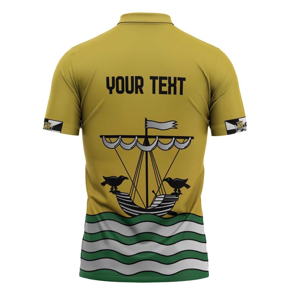 Personalized Lisbon Portugal Zipper Polo Shirt Flag Style - Wonder Print Shop