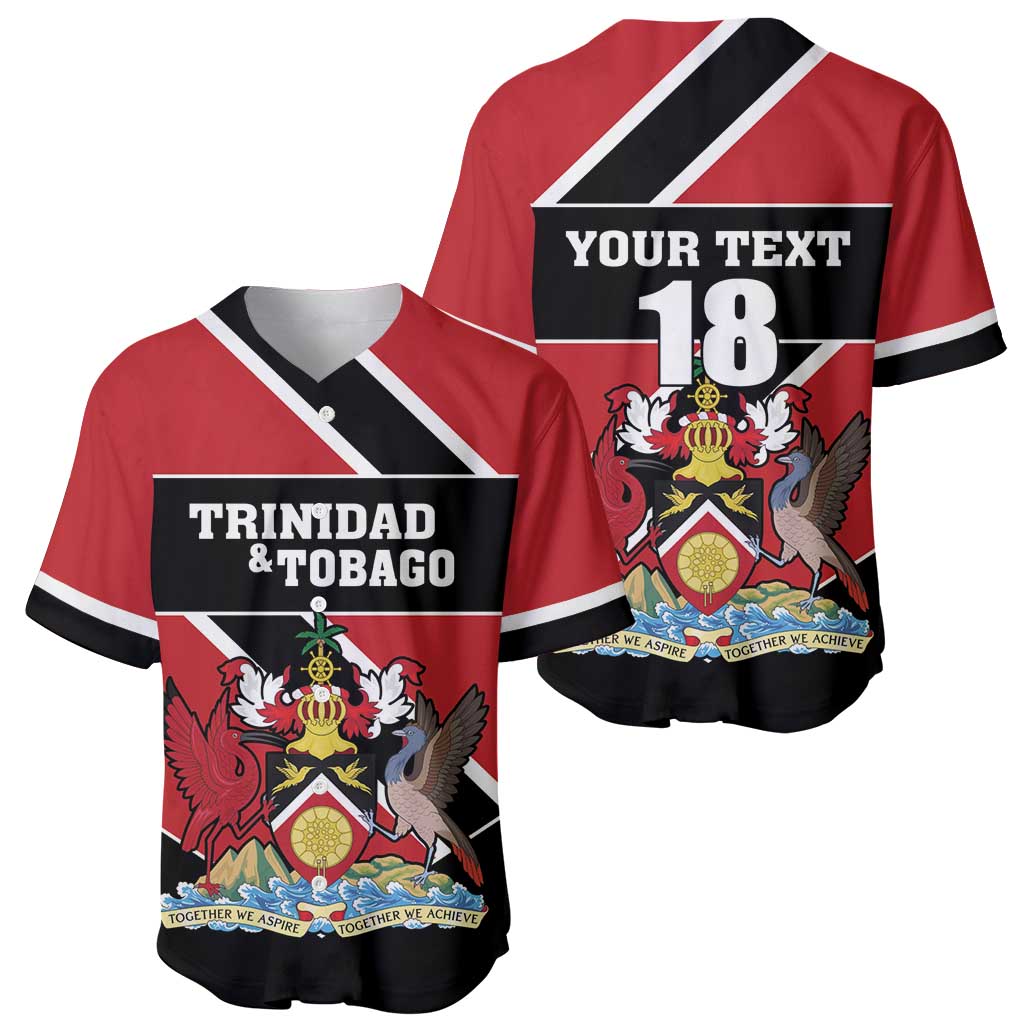 Custom Trinidad and Tobago Baseball Jersey Together We Aspire Together We Achieve - Wonder Print Shop