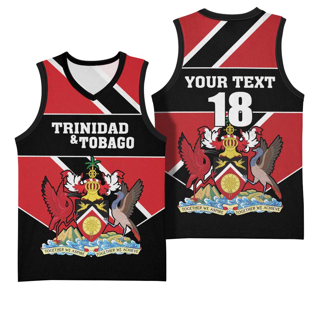 Custom Trinidad and Tobago Basketball Jersey Together We Aspire Together We Achieve - Wonder Print Shop