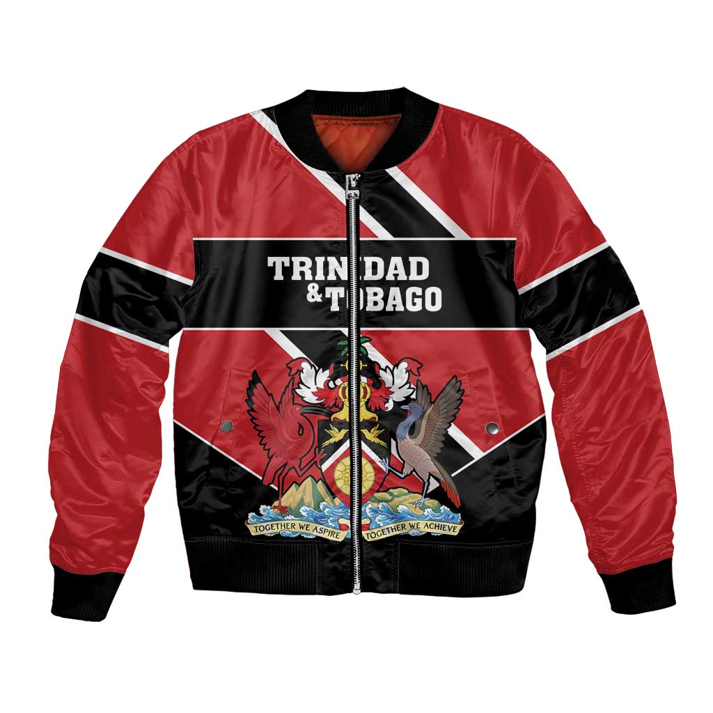 Custom Trinidad and Tobago Bomber Jacket Together We Aspire Together We Achieve - Wonder Print Shop