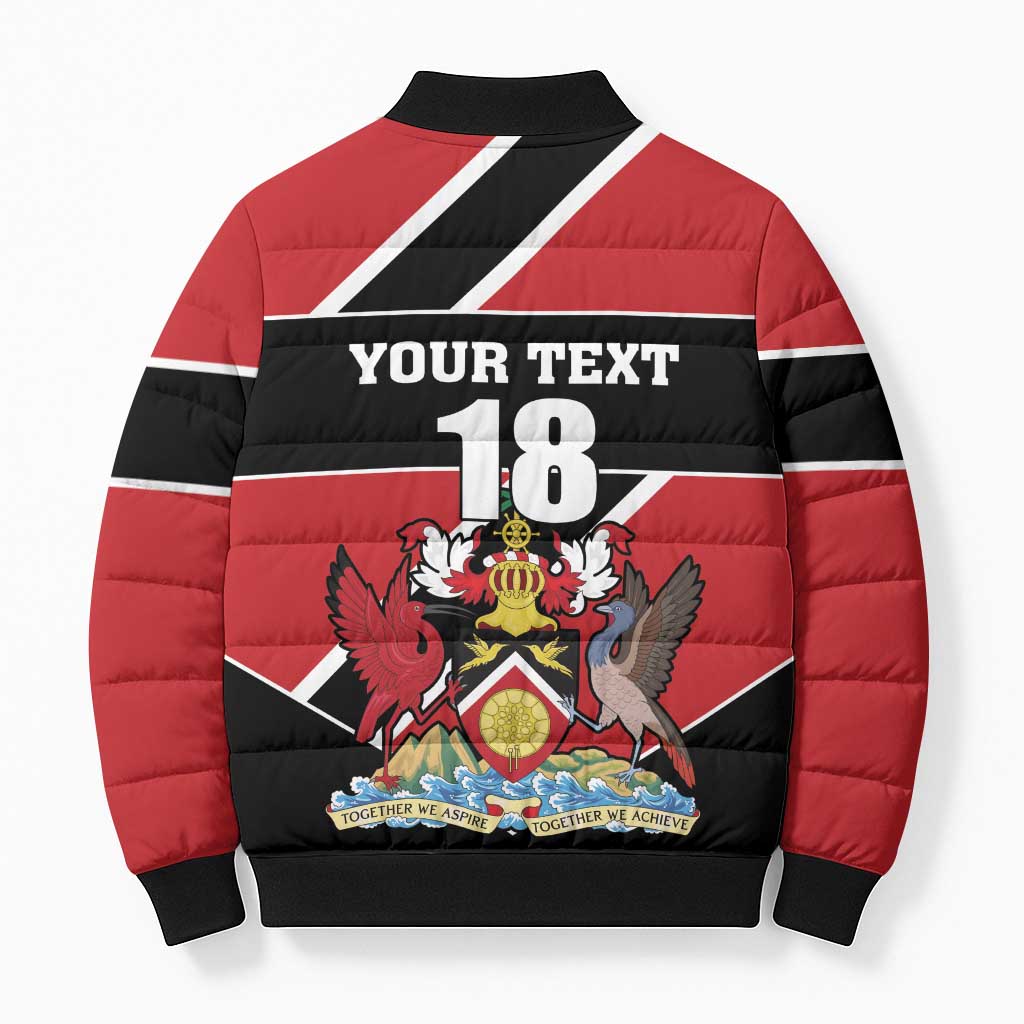Custom Trinidad and Tobago Bomber Puffer Jacket Together We Aspire Together We Achieve - Wonder Print Shop