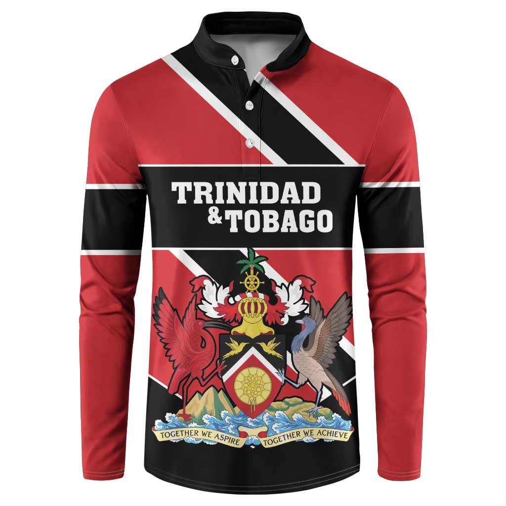 Custom Trinidad and Tobago Button Sweatshirt Together We Aspire Together We Achieve - Wonder Print Shop