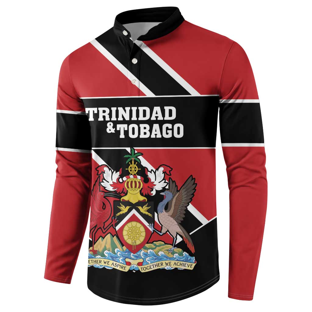 Custom Trinidad and Tobago Button Sweatshirt Together We Aspire Together We Achieve - Wonder Print Shop
