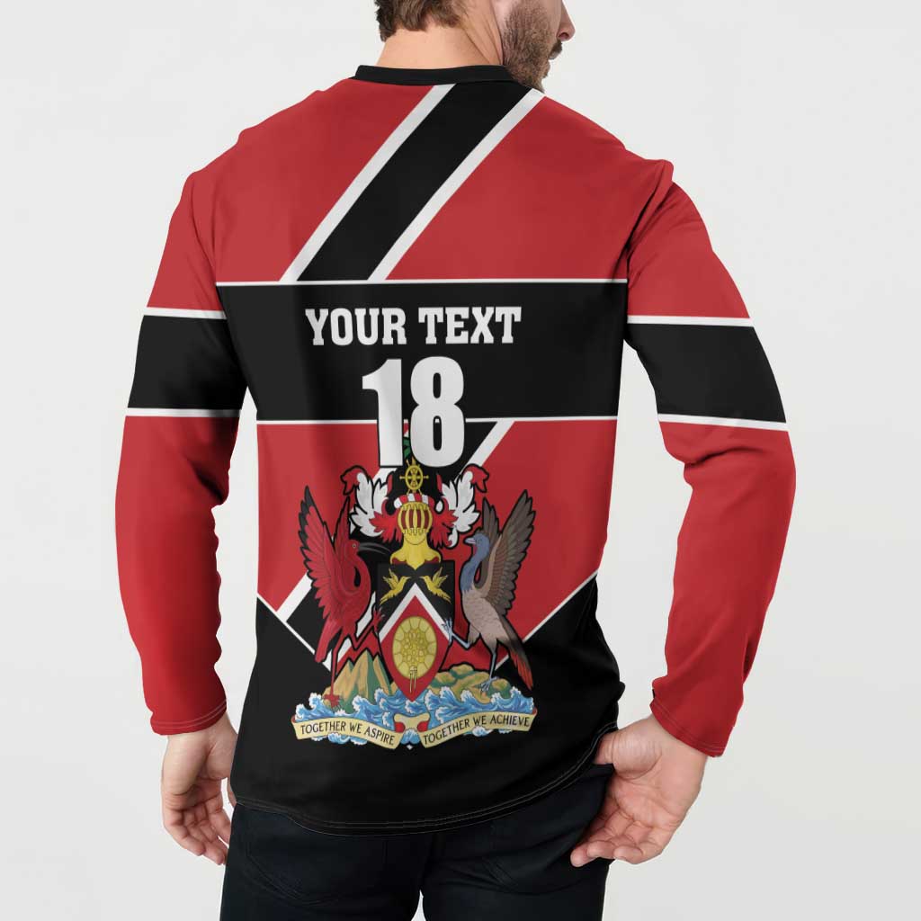 Custom Trinidad and Tobago Button Sweatshirt Together We Aspire Together We Achieve - Wonder Print Shop