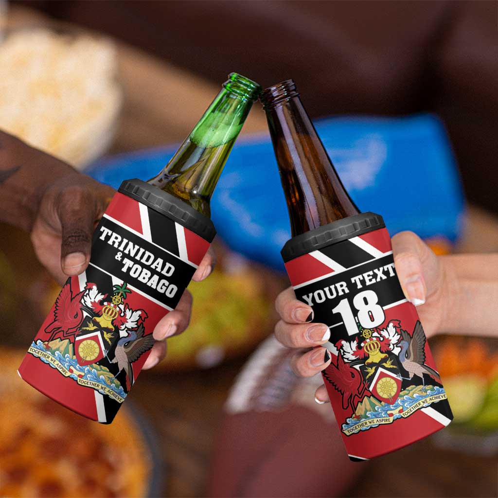 Custom Trinidad and Tobago 4 in 1 Can Cooler Tumbler Together We Aspire Together We Achieve - Wonder Print Shop