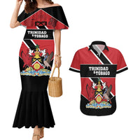 Custom Trinidad and Tobago Couples Matching Mermaid Dress and Hawaiian Shirt Together We Aspire Together We Achieve - Wonder Print Shop