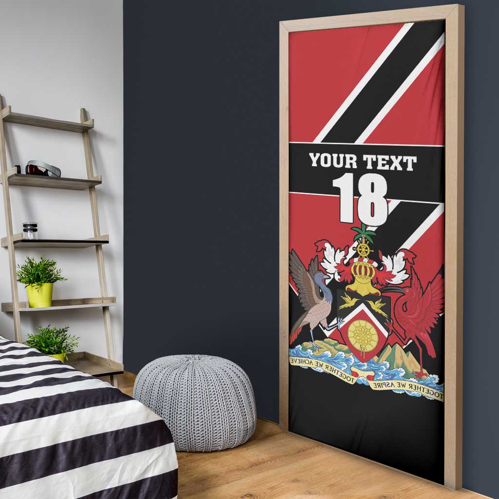 Custom Trinidad and Tobago Door Cover Together We Aspire Together We Achieve - Wonder Print Shop
