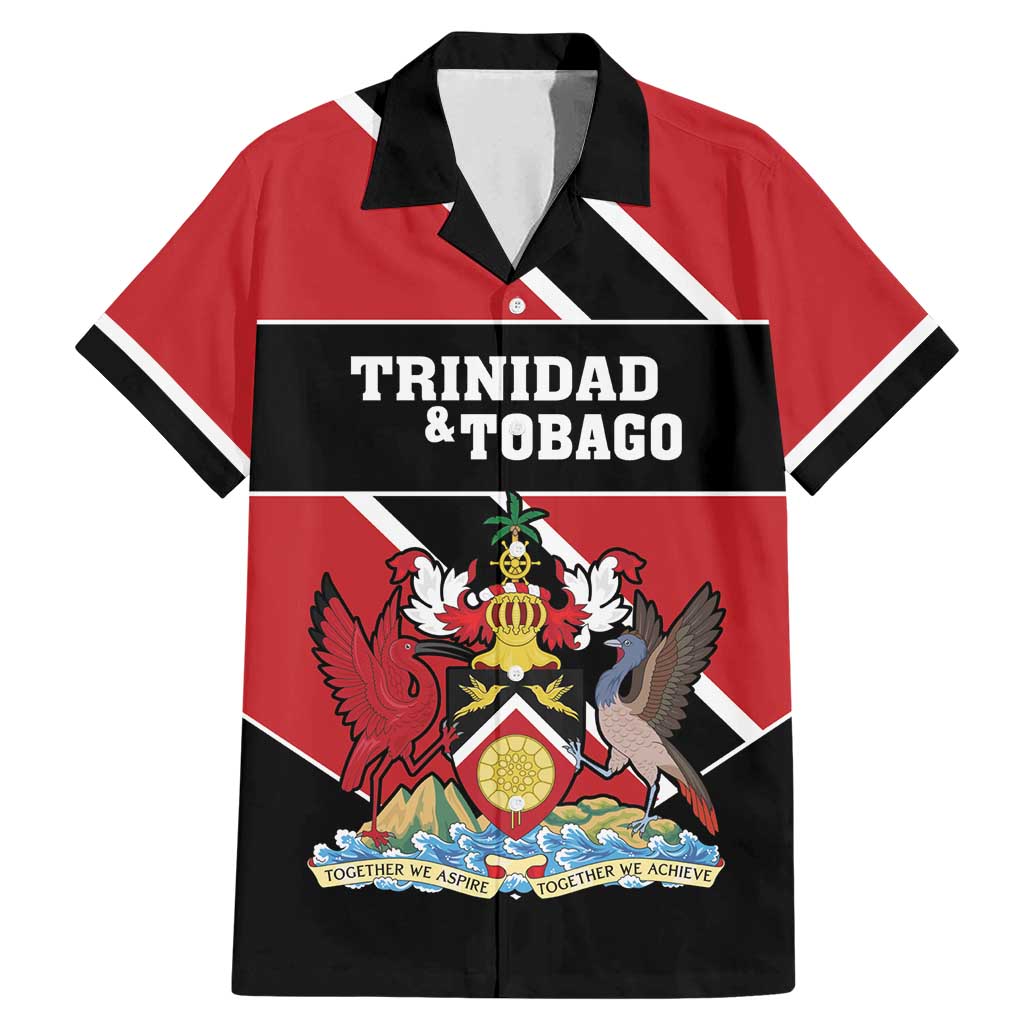Custom Trinidad and Tobago Family Matching Mermaid Dress and Hawaiian Shirt Together We Aspire Together We Achieve - Wonder Print Shop