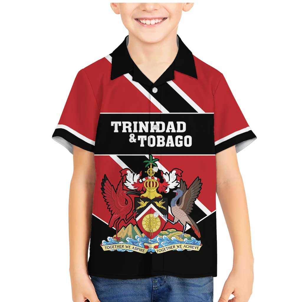 Custom Trinidad and Tobago Family Matching Mermaid Dress and Hawaiian Shirt Together We Aspire Together We Achieve - Wonder Print Shop