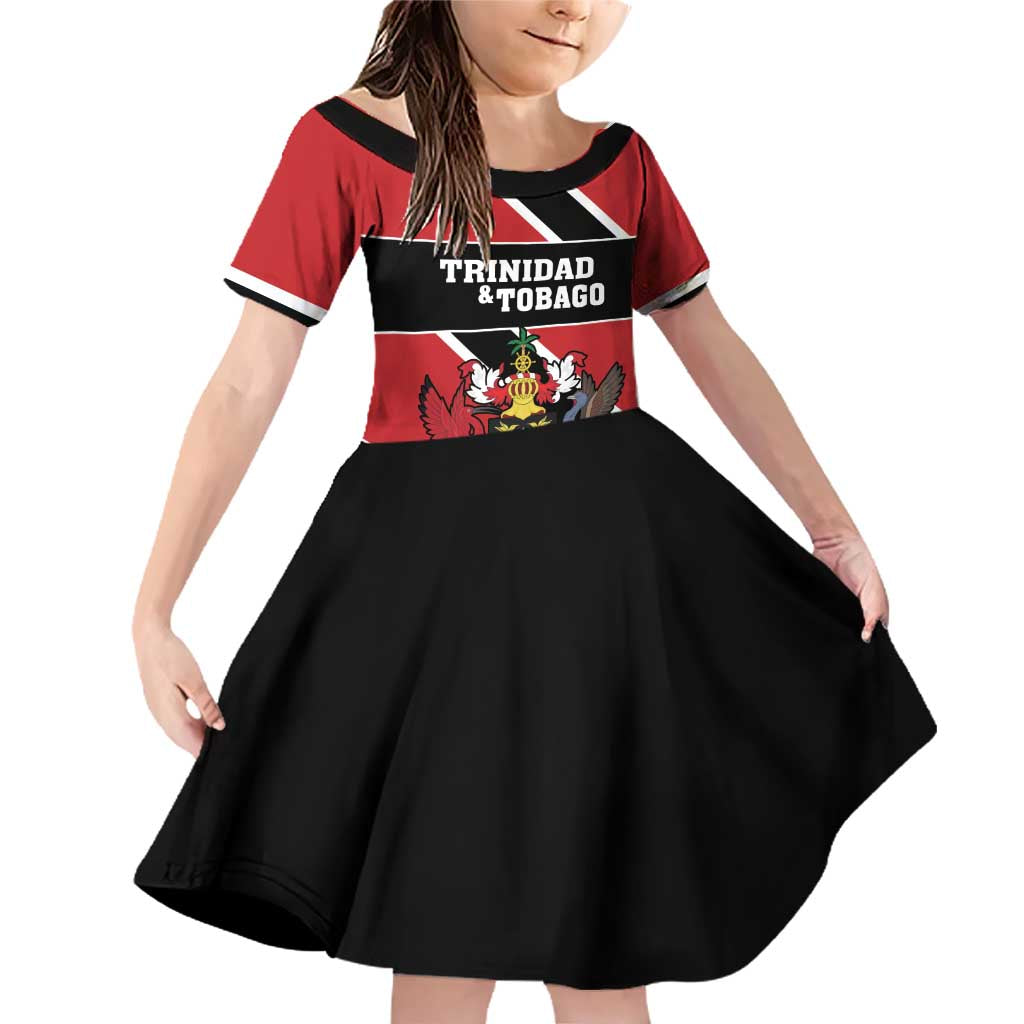 Custom Trinidad and Tobago Family Matching Off Shoulder Short Dress and Hawaiian Shirt Together We Aspire Together We Achieve - Wonder Print Shop