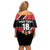 Custom Trinidad and Tobago Family Matching Off Shoulder Short Dress and Hawaiian Shirt Together We Aspire Together We Achieve - Wonder Print Shop