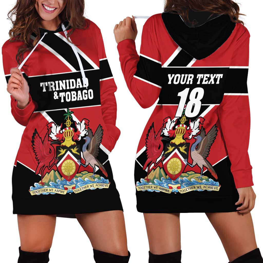 Custom Trinidad and Tobago Hoodie Dress Together We Aspire Together We Achieve - Wonder Print Shop
