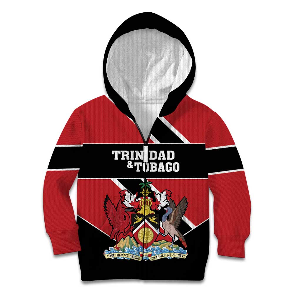 Custom Trinidad and Tobago Kid Hoodie Together We Aspire Together We Achieve - Wonder Print Shop