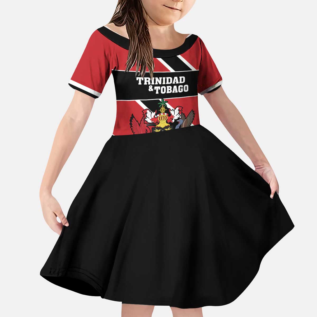 Custom Trinidad and Tobago Kid Short Sleeve Dress Together We Aspire Together We Achieve - Wonder Print Shop