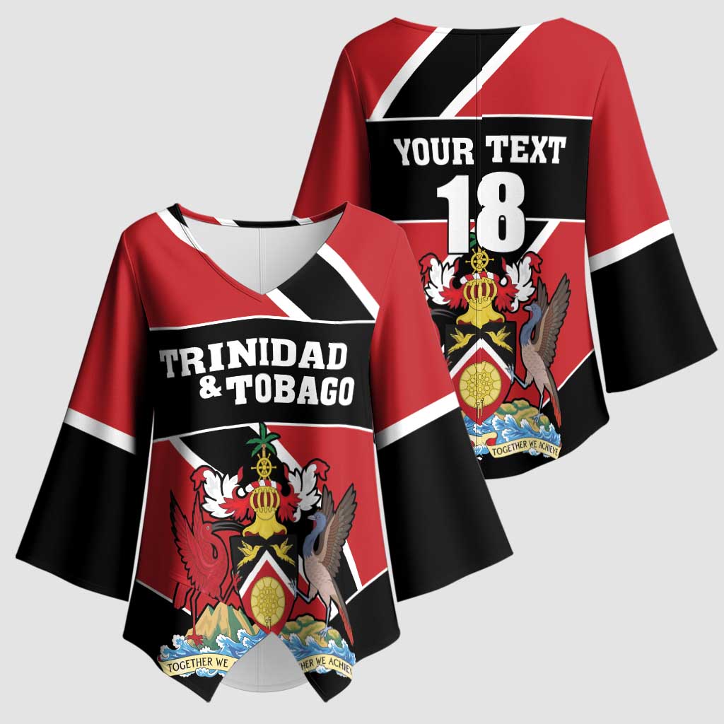 Custom Trinidad and Tobago Kimono Sleeve Blouse Together We Aspire Together We Achieve - Wonder Print Shop