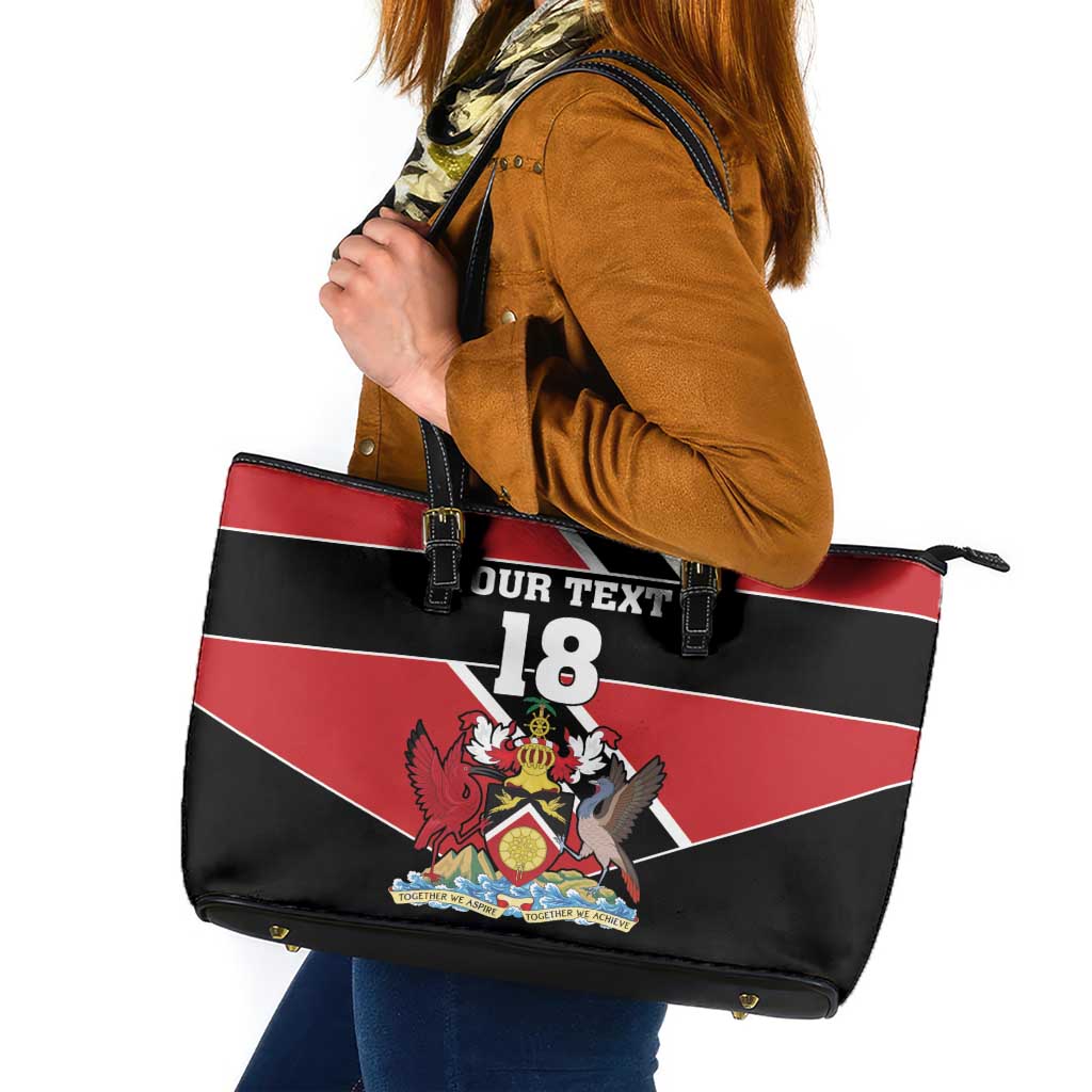 Custom Trinidad and Tobago Leather Tote Bag Together We Aspire Together We Achieve - Wonder Print Shop