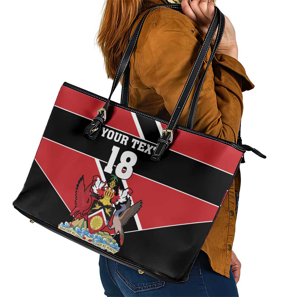 Custom Trinidad and Tobago Leather Tote Bag Together We Aspire Together We Achieve - Wonder Print Shop