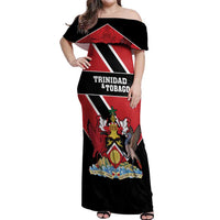 Custom Trinidad and Tobago Off Shoulder Maxi Dress Together We Aspire Together We Achieve - Wonder Print Shop