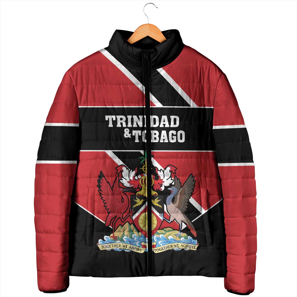 Custom Trinidad and Tobago Padded Jacket Together We Aspire Together We Achieve - Wonder Print Shop