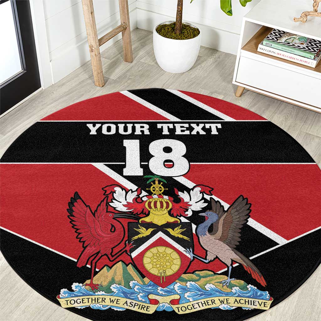 Custom Trinidad and Tobago Round Carpet Together We Aspire Together We Achieve - Wonder Print Shop
