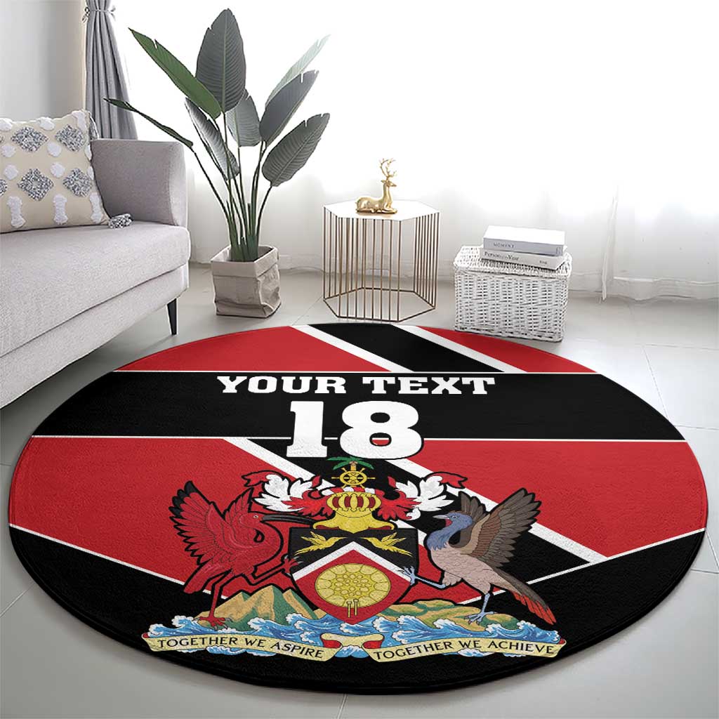 Custom Trinidad and Tobago Round Carpet Together We Aspire Together We Achieve - Wonder Print Shop
