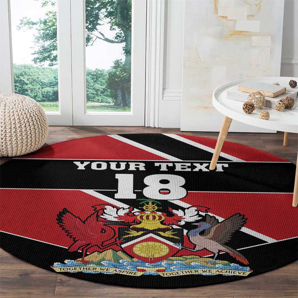 Custom Trinidad and Tobago Round Carpet Together We Aspire Together We Achieve - Wonder Print Shop