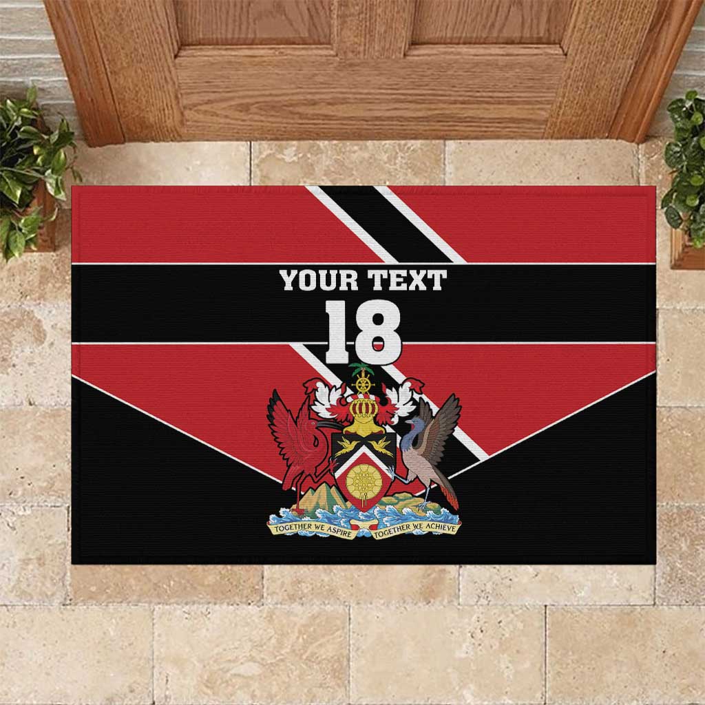 Custom Trinidad and Tobago Rubber Doormat Together We Aspire Together We Achieve - Wonder Print Shop