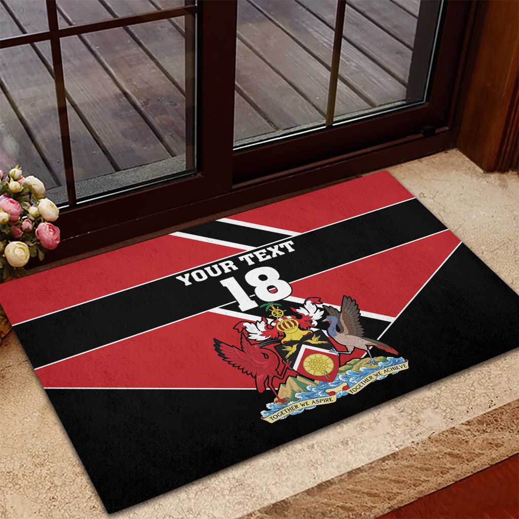 Custom Trinidad and Tobago Rubber Doormat Together We Aspire Together We Achieve - Wonder Print Shop