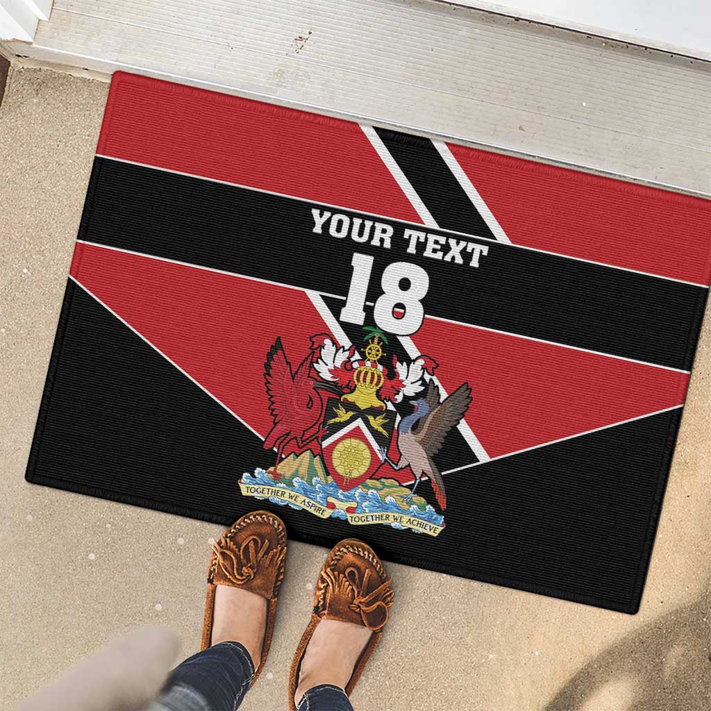 Custom Trinidad and Tobago Rubber Doormat Together We Aspire Together We Achieve - Wonder Print Shop