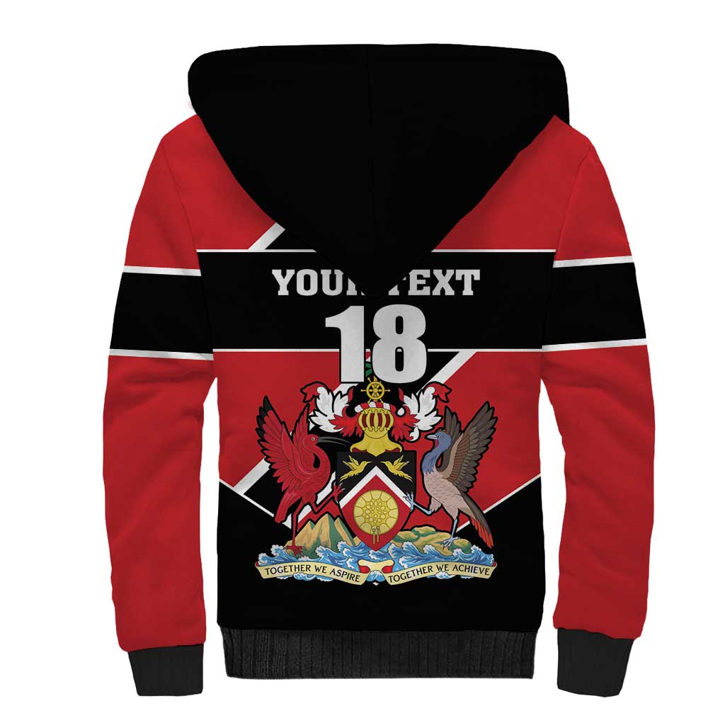 Custom Trinidad and Tobago Sherpa Hoodie Together We Aspire Together We Achieve - Wonder Print Shop