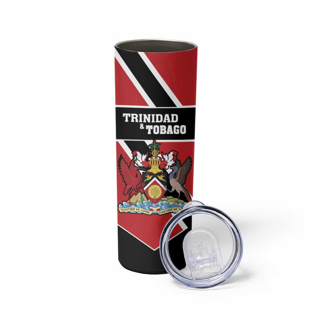 Custom Trinidad and Tobago Skinny Tumbler Together We Aspire Together We Achieve - Wonder Print Shop