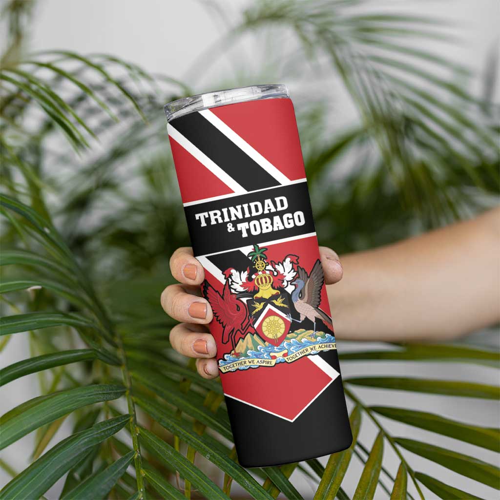 Custom Trinidad and Tobago Skinny Tumbler Together We Aspire Together We Achieve - Wonder Print Shop