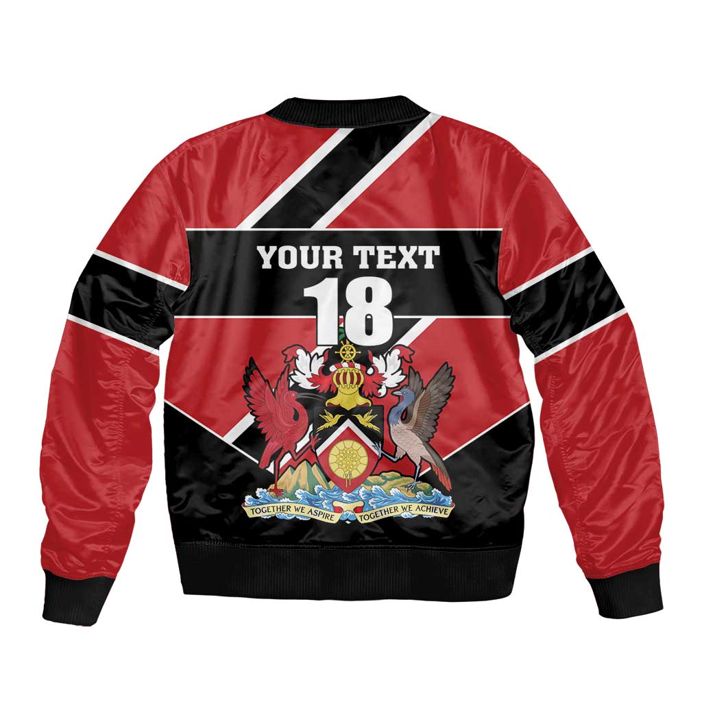 Custom Trinidad and Tobago Sleeve Zip Bomber Jacket Together We Aspire Together We Achieve - Wonder Print Shop