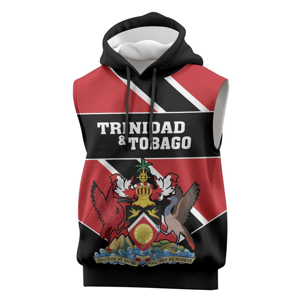 Custom Trinidad and Tobago Sleeveless Hoodie Together We Aspire Together We Achieve - Wonder Print Shop